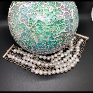 SILPADA 5 Strand White Freshwater Pearl Bracelet